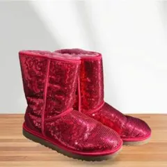 ⬛︎UGG スパンコール ムートンブーツ 赤のサムネイル