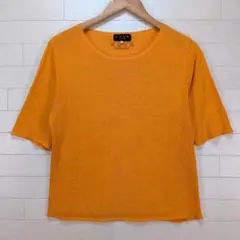【USED】EVEX by KRIZIA　オレンジ　半袖ニット　綿麻　サイズ40のサムネイル