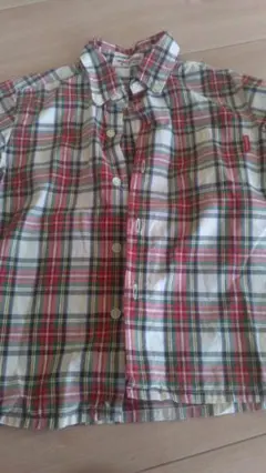 ミキハウス　 チェック柄長袖シャツ