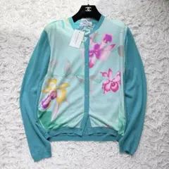 新品タグ付✨レオナール カーディガン シルク100% 花柄 ニット レディース