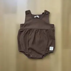 コーデュロイ風　秋冬ロンパース 80