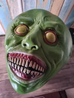 ホラーマスク 恐怖のマスク ハロウィン用 コスプレ イベント どっきりグリーン