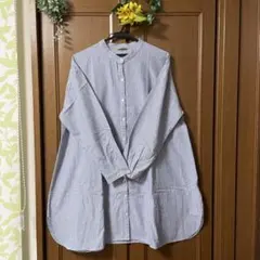 サマンサモスモス☆ネル生地シャツチュニックストライプ