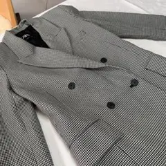 ZARA ダブルブレスト チェックジャケット XS