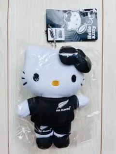 【新品未開封・限定品】ハローキティ×オールブラックス マスコットキーリング 新品未開封・限定品】ハローキティ×オールブラックス マスコット