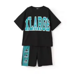 新品未使用 110cm エクストララージキッズ 配色ロゴ半袖T+ショートパンツ