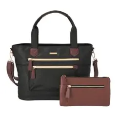 FIRANO 多機能軽量ナイロン2wayバッグ　マルチケース付　ブラック