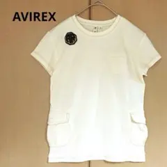 AVIREX クルーネック リブＴシャツ ワッペン カーゴポケット Y2Kのサムネイル