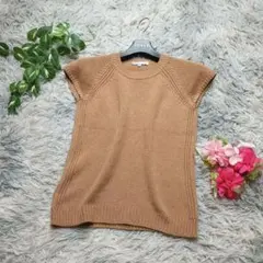 【マイケルコース】 シルクカシミヤ混 ブラウンニット 0 小柄向け ノースリーブ