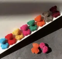 ◆テディベア DIY 手芸パーツ アクセサリー 新品未使用品 ブルー5個1セット