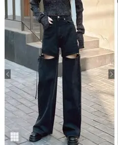 GRL 2Wayスリットデニムパンツ[cu453] グレイル