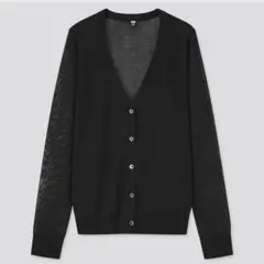 UNIQLO ライトVネックカーディガン ブラック S
