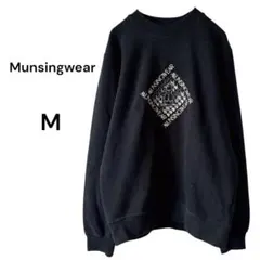 マンシングウェア トレーナー ゆったり カジュアル 着回し 綿混 黒 M 日本製