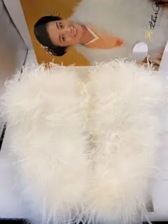 着物ショール 羽毛 ホワイト 成人式
