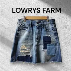 LOWRYS FARM デニムスカート Sサイズ ダメージ加工 リメイク風