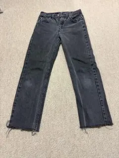 Levi’s 505 ブラックデニム W28 L32 カットオフ オレンジタブ