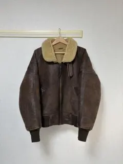 ボア襟付きブラウンミリタリージャケット