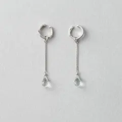 極美品★エテete イヤリング ナチュラルストーン チェーン イヤリング