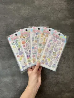 《正規品》暗闇で光るポンポンちゅるりんシール ボンボンドロップシール 立体シール