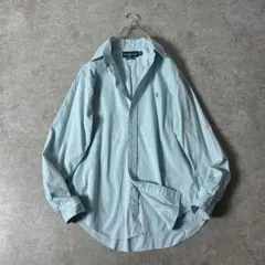 RALPH LAUREN【L相当】BDシャツ 刺繍ポニー ライトブルー 長袖