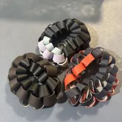 E 合成皮革 ヘアゴム 3個セット