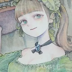 手描きイラスト アナログ オリジナル 酒場