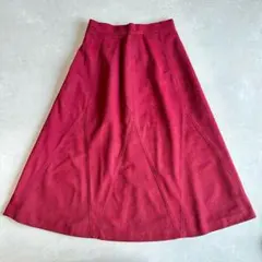 美品 フレアスカート Aライン 赤 M相当 古着 上品