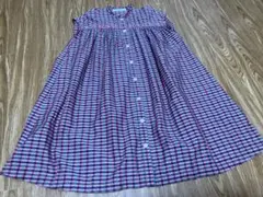 未使用に近いファミリア　チェックワンピース