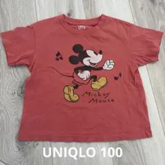 UNIQLO ミッキーマウス Tシャツ 100 赤