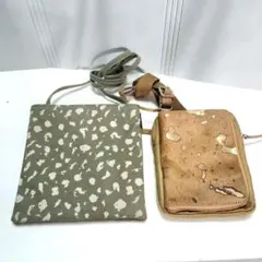 ヒロコ　コシノ　オリーブ、 ベージュ ハラコショルダーバッグ