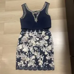 dazzy store 花柄 ミニドレス ビジュー装飾