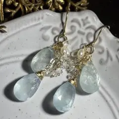 【Kaya 様専用】シンデレラアクアマリン✴︎14kgfピアスP305