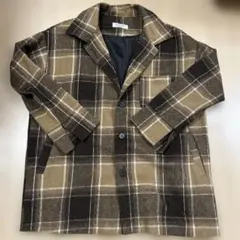 AMESUN チェック柄ジャケット ブラウン系