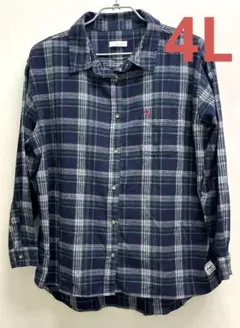 【美品】Arnold Palmer チェック柄フランネルシャツ大きいサイズ4L