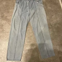 70s80s ユーロ　ブルーデニム　ストレートパンツ