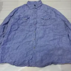 美品 OCEAN & COAST リネン100% 長袖シャツ ブルー アメカジ