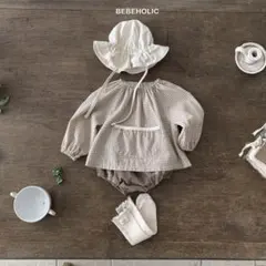 BEBEHOLIC べべホリック　ブラウンチェック長袖シャツ　韓国