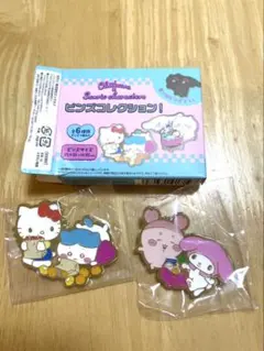 ちいかわ×サンリオキャラクターズ　ピンズコレクション　キティ & まいめ