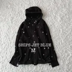 シップスジェットブルー ジップアップパーカー スカル柄 M ブラック
