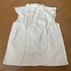 GRLホワイト フリル ノースリーブシャツ フリーサイズ 新品未使用
