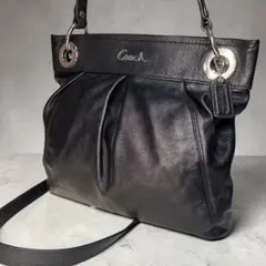 COACH コーチ F13759 レザー ギャザー トートバッグ ワンショルダー