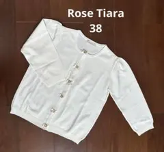 Rose Tiaraリボンボタン 七分袖 カーディガン オフホワイト 38のサムネイル
