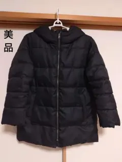 美品　Samansa Mos2 blue フード付き中綿入りジャケット　F