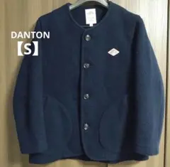 DANTONダントン ウールモッサ ノーカラージャケット ネイビー S