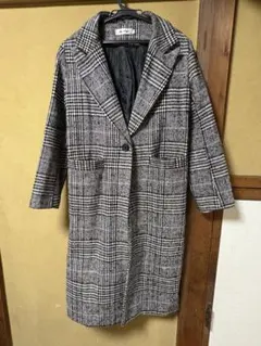 グレンチェック　チェスターコート　HEL Lサイズ