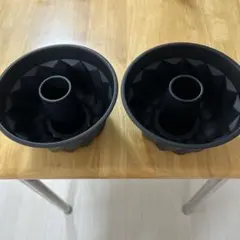 ブラックスティール製 クグロフ型黒色 直径約19cm 2個セットのサムネイル