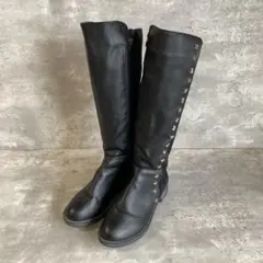 ロングブーツ（36サイズ）黒/スエード/スタッズ/星型
