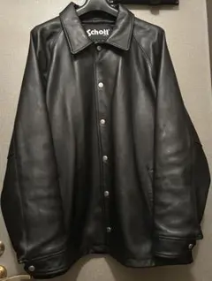 Schott 黒 レザーコート Lのサムネイル
