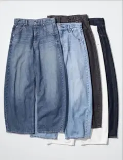 UNIQLO JEANS バギーカーブジーンズ　25 ライトブルー ワイドパンツ