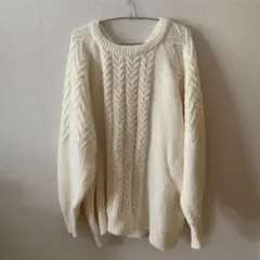 GRL アイボリー ケーブル編みニット